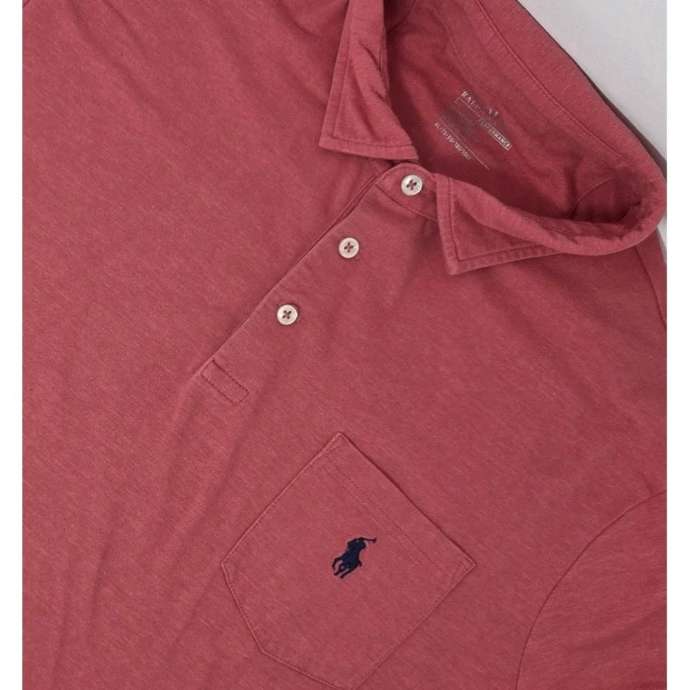 Polo Ralph Lauren Performance Short Sleeve Polo Shirt Classic Mens XL Pink Coral